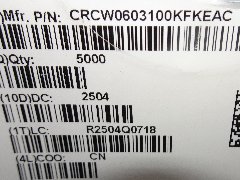 CRCW0603100KFKEAC